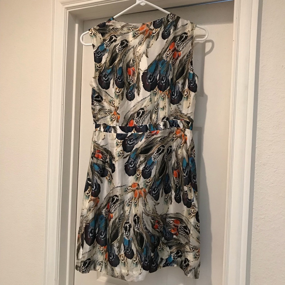 Liefsdottir Floating Feathers Print Silk Dress - Picture 2 of 10